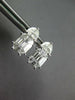 1.0CT DIAMOND 18K WHITE GOLD BAGUETTE ASSCHER & MOON STONE CLUSTER STUD EARRINGS