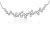 ESTATE .46CT DIAMOND 14KT WHITE GOLD 3D ZIG ZAG LEAF FLOWER BEZEL LOVE NECKLACE