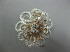 ESTATE EXTRA LARGE 1.60CT DIAMOND 14KT WHITE AND ROSE GOLD FILIGREE FLOWER RING