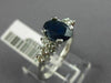 ESTATE 1.85CT DIAMOND & AAA OVAL CUT SAPPHIRE 14KT WHITE GOLD 3D ENGAGEMENT RING