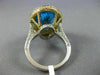 EXTRA LARGE 16.72CT DIAMOND & AAA OVAL BLUE TOPAZ 14KT 2 TONE GOLD 3D HALO RING