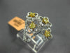 ESTATE LARGE 1.69CT WHITE & FANCY YELLOW DIAMOND 18KT TWO TONE GOLD CLOVER RING