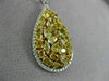 ESTATE EXTRA LARGE 4.48CT WHITE & FANCY YELLOW DIAMOND 18KT 2 TONE GOLD PENDANT