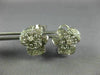 ESTATE LARGE .81CT DIAMOND 18KT WHITE GOLD 3D CLASSIC FLOWER CLIP ON EARRINGS