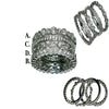 WIDE 1.57CT DIAMOND 18KT YELLOW GOLD MULTI BAND FILIGREE STACKABLE ETERNITY RING