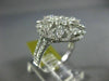 ESTATE LARGE 1.47CT DIAMOND 18K WHITE GOLD CLASSIC FLOWER HEART SHAPED LOVE RING