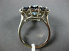 ESTATE 5.40CT AAA SAPPHIRE & AQUAMARINE 14KT WHITE GOLD FLOWER HEXAGON FUN RING