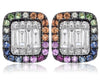 .79CT DIAMOND & AAA MULTI COLOR SAPPHIRE 14KT ROSE GOLD MULTI HEXAGON EARRINGS