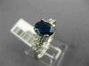 ESTATE 1.85CT DIAMOND & AAA OVAL CUT SAPPHIRE 14KT WHITE GOLD 3D ENGAGEMENT RING