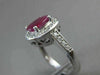 ANTIQUE 2.3CT DIAMOND & RUBY 14KT WHITE GOLD HALO DESIGN ENGAGEMENT RING #19115