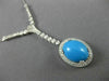 ANTIQUE 5.80CT DIAMOND & AAA TURQUOISE 14K WHITE GOLD HALO ETOILE NECKLACE 21870