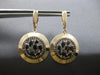 ANTIQUE LARGE 1.90CT AAA ONYX 14K ROSE GOLD 3D LEVERBACK HANGING EARRINGS #27935