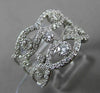 ESTATE WIDE 1.0CT DIAMOND 14KT WHITE GOLD ETOILE WAVE FUN COCKTAIL RING F/G VS