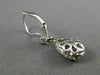 ANTIQUE 2.04CT DIAMOND & AAA SAPPHIRE 14KT WHITE GOLD 3D HANGING EARRINGS 18254