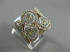 ESTATE MASSIVE 2.36CT DIAMOND 18K TRI COLOR GOLD 3D MULTI ROW SEMI ETERNITY RING