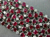 ESTATE EXTRA WIDE 38.47CT DIAMOND RUBY 18KT WHITE GOLD 3D ETOILE TENNIS BRACELET