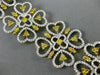 ESTATE EXTRA LARGE 13.75CT WHITE & FANCY YELLOW DIAMOND 18K YELLOW GOLD BRACELET