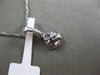 ESTATE .63CT DIAMOND 18K WHITE GOLD SQUARE CLUSTER FLOATING PENDANT CHAIN F/G VS