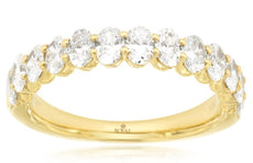 1.45CT DIAMOND 14KT YELLOW GOLD OVAL SHARED PRONG SEMI ETERNITY ANNIVERSARY RING