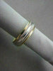 ESTATE WIDE 18KT WHITE & YELLOW GOLD HAND CRAFTED MENS WEDDING ANNIVERSARY RING