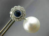 ESTATE 1.55CT DIAMOND AAA SAPPHIRE & SOUTH SEA PEARL 18KT WHITE GOLD 3D EARRINGS