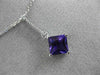 ESTATE 1.06CT DIAMOND & AMETHYST 14K WHITE GOLD 3D ELONGATED FLOATING PENDANT