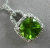 ESTATE 2.15CT DIAMOND & PERIDOT 14K WHITE GOLD SQUARE LOVE KNOT FLOATING PENDANT