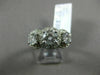 ESTATE 2.0CT DIAMOND 14KT WHITE GOLD 3D 3 STONE FILIGREE HALO ENGAGEMENT RING