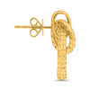 .38CT DIAMOND 14KT 2 TONE GOLD 3D DOUBLE CIRCULAR LOVE KNOT FUN HANGING EARRINGS