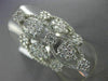 ESTATE MASSIVE 1.48CT DIAMOND 18KT WHITE GOLD 3D MULTI FLOWER OPEN COCKTAIL RING