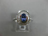 WIDE 1.16CT DIAMOND & AAA OVAL TANZANITE 14KT WHITE GOLD 3D HALO ENGAGEMENT RING