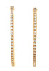 LARGE 1.93CT DIAMOND 18K YELLOW GOLD ROUND INSIDE OUT OVAL HOOP HANGING EARRINGS