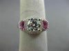 ESTATE WIDE 1.68CT DIAMOND & AAA PINK SAPPHIRE 14K WHITE GOLD 3D ENGAGEMENT RING