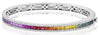 4.20CT DIAMOND & AAA MULTI COLOR SAPPHIRE 14K WHITE GOLD 3D CUFF BANGLE BRACELET