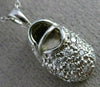 ESTATE .25 DIAMOND 14K WHITE GOLD BABY GIRL SHOE FLOATING PENDANT & CHAIN #19097