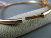 ESTATE LARGE 5.10CT DIAMOND & RUBY 14KT ROSE GOLD FLOWER CLASSIC BANGLE BRACELET