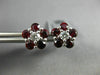 ESTATE 1.83CT DIAMOND & AAA RUBY 18KT WHITE GOLD 3D FLOWER CLASSIC STUD EARRINGS