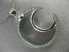 ANTIQUE LARGE .80CT DIAMOND 14K WHITE GOLD OPEN CLASSIC HALF MOON PENDANT #16072