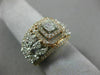 ESTATE LARGE 1.80CT DIAMOND 14KT 2 TONE GOLD CLUSTER DOUBLE HALO ENGAGEMENT RING