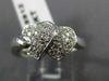 ESTATE WIDE .46CT DOUBLE HEART DIAMOND 14KT WHITE GOLD COCKTAIL RING #16912