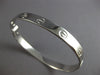 ESTATE 14KT WHITE GOLD 3D CLASSIC SOLID CUFF BANGLE BRACELET #28313
