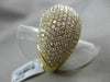 ESTATE MASSIVE 7.89CT DIAMOND 18K YELLOW GOLD MULTI ROW PAVE DOME SHAPE FUN RING