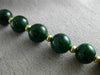 ESTATE LONG AAA GREEN SERPENTINE 14KT YELLOW GOLD 3D BEADED FUN NECKLACE #26463