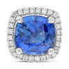 7.16CT DIAMOND & SAPPHIRE 18KT WHITE GOLD INTERCHANGEABLE HANGING STUD EARRINGS