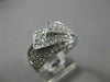 ESTATE WIDE .85CT ROUND DIAMOND 14KT WHITE GOLD 3D PAVE MULTI ROW FUN LOVE RING