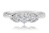 .63CT DIAMOND 14K WHITE GOLD 3D ROUND 3 STONE FLOWER FILIGREE ENGAGEMENT RING