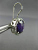 ESTATE LARGE 6.17CT DIAMOND & AMETHYST 14KT WHITE GOLD FILIGREE HANGING EARRINGS