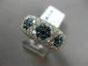 ESTATE WIDE 2.80CT WHITE BLUE DIAMOND 14K WHITE GOLD 3D FLOWER PAVE WEDDING RING