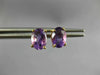 ESTATE 1.80CT AAA AMETHYST 14KT YELLOW GOLD 3D OVAL STUD EARRINGS #22822