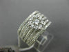 WIDE 1.61CT DIAMOND 18KT WHITE GOLD 3D FLOWER SEMI ETERNITY MULTI ROW LOVE RING